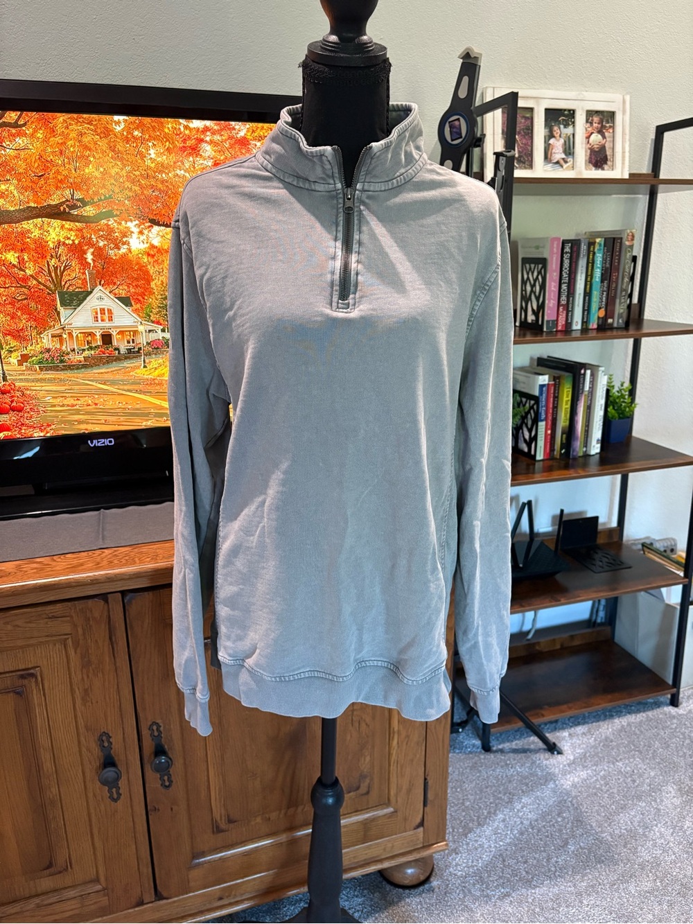 C.C Light Gray Women's Quarter Zip Pullover Sweatshirt